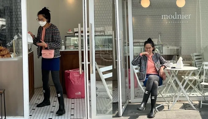 샤넬 레인부츠