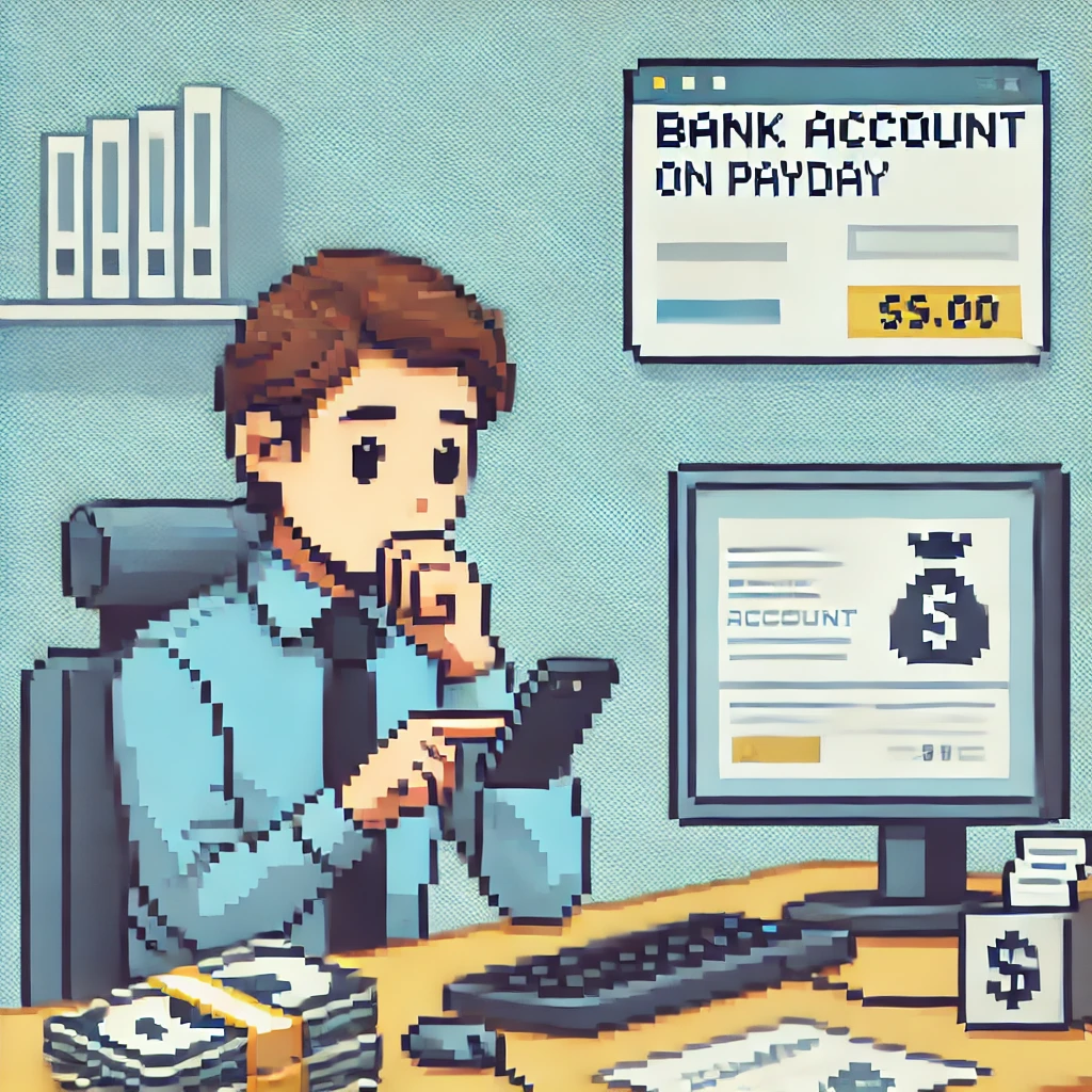 월급 확인하는 직장인