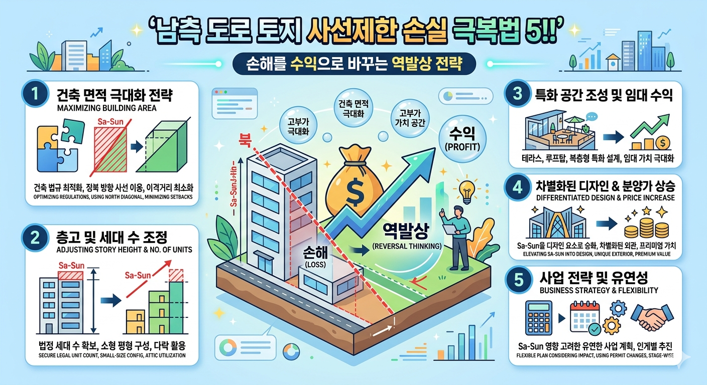 남측 도로 토지 사선제한 손실 극복법 5!! 손해를 수익으로 바꾸는 역발상 전략