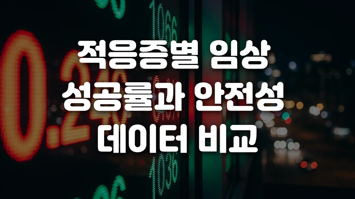 적응증별 임상 성공률과 안전성 데이터 비교