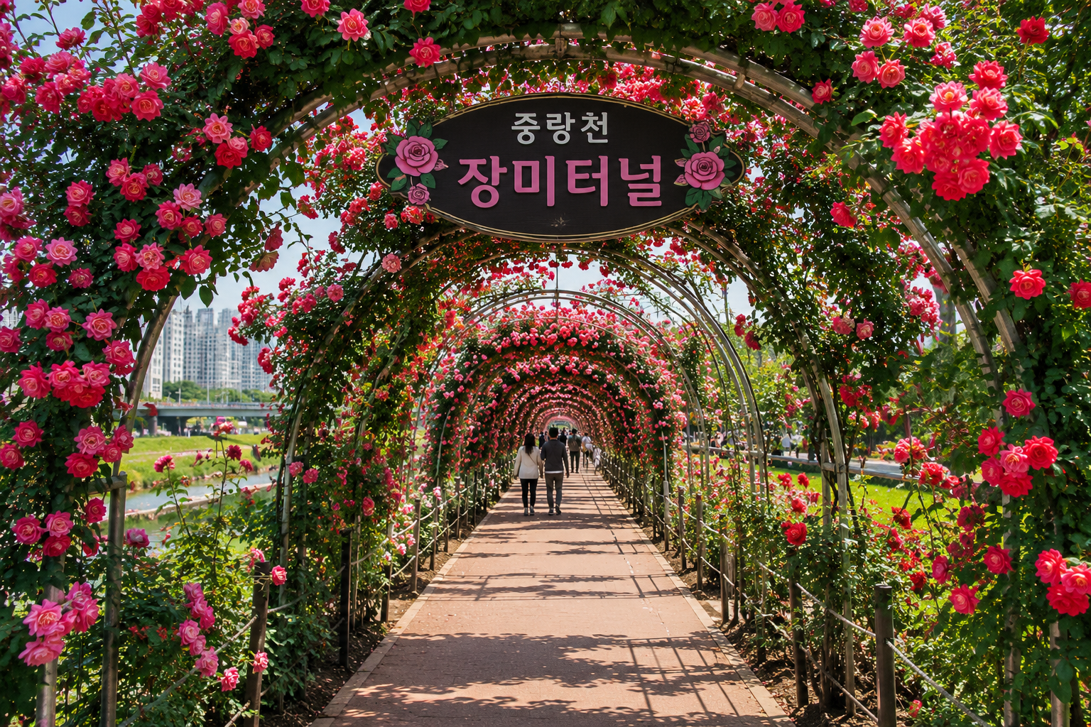 중랑천 장미터널