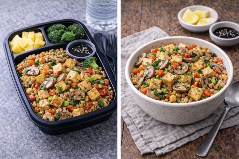 두부 버섯 볶음 도시락