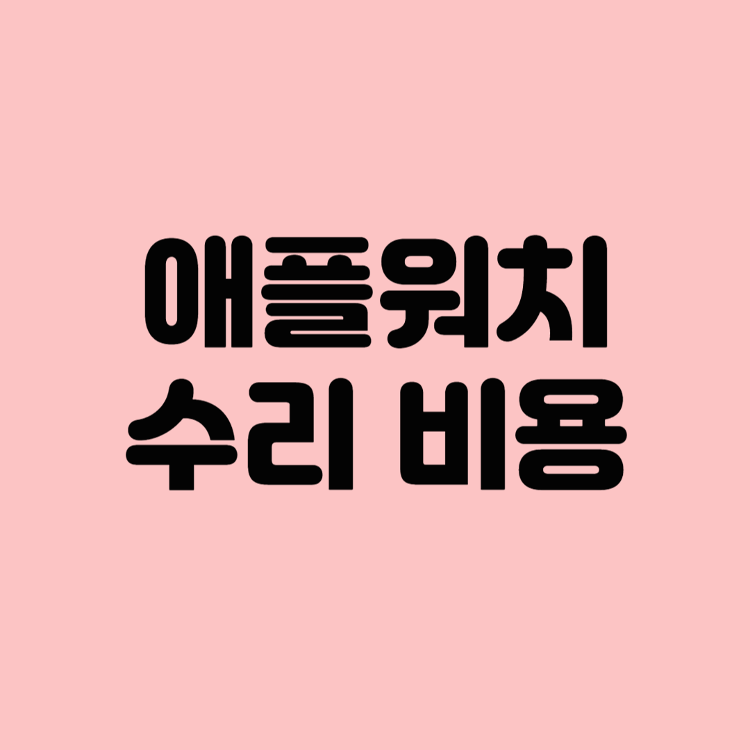 애플워치 액정 수리비용