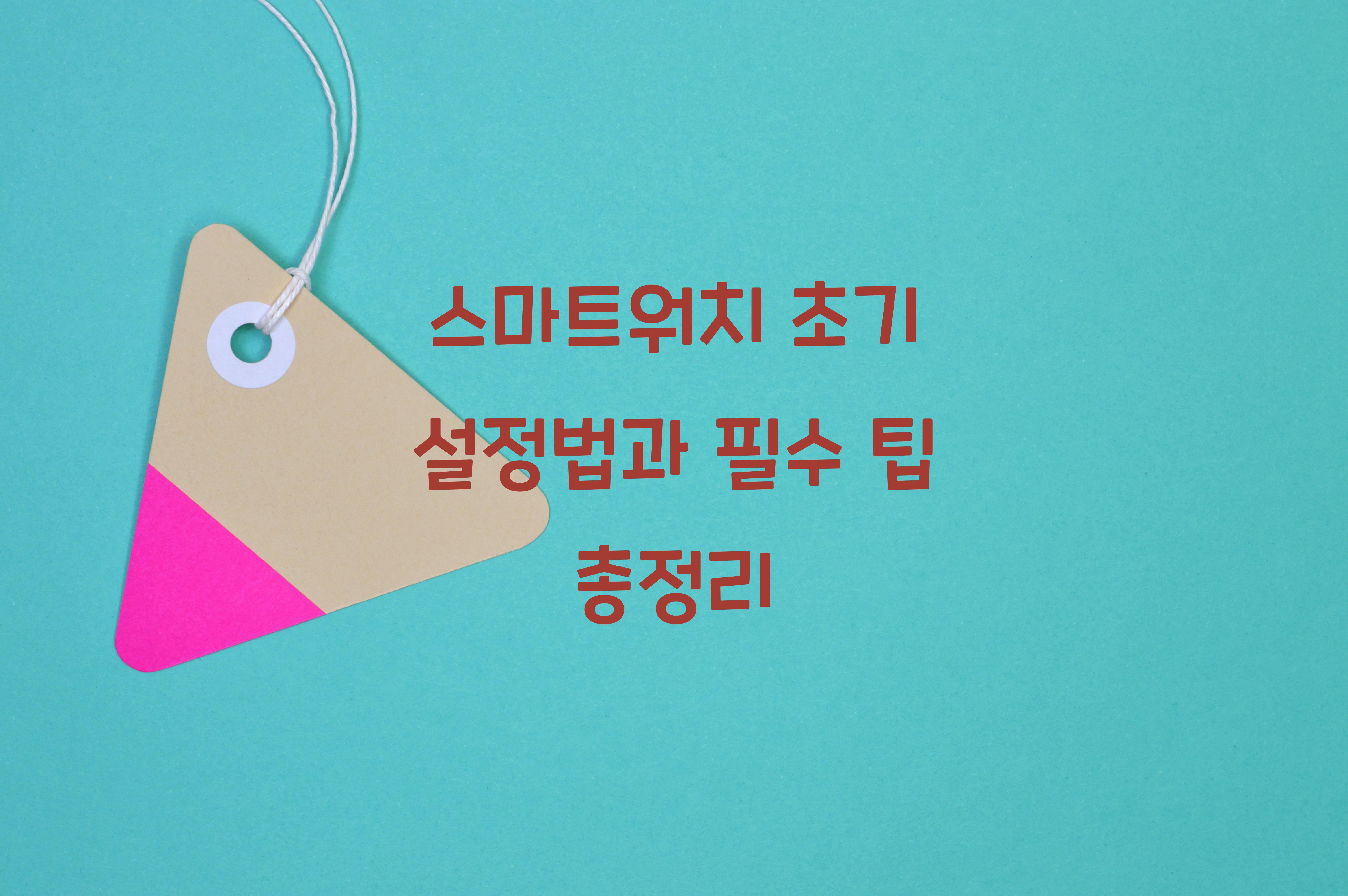 스마트워치 초기 설정법