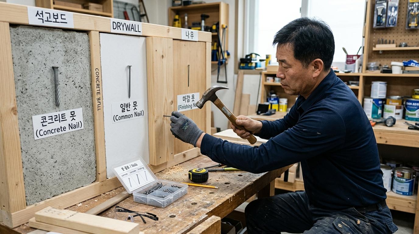 벽 종류별 못 박는 방법 및 못의 종류