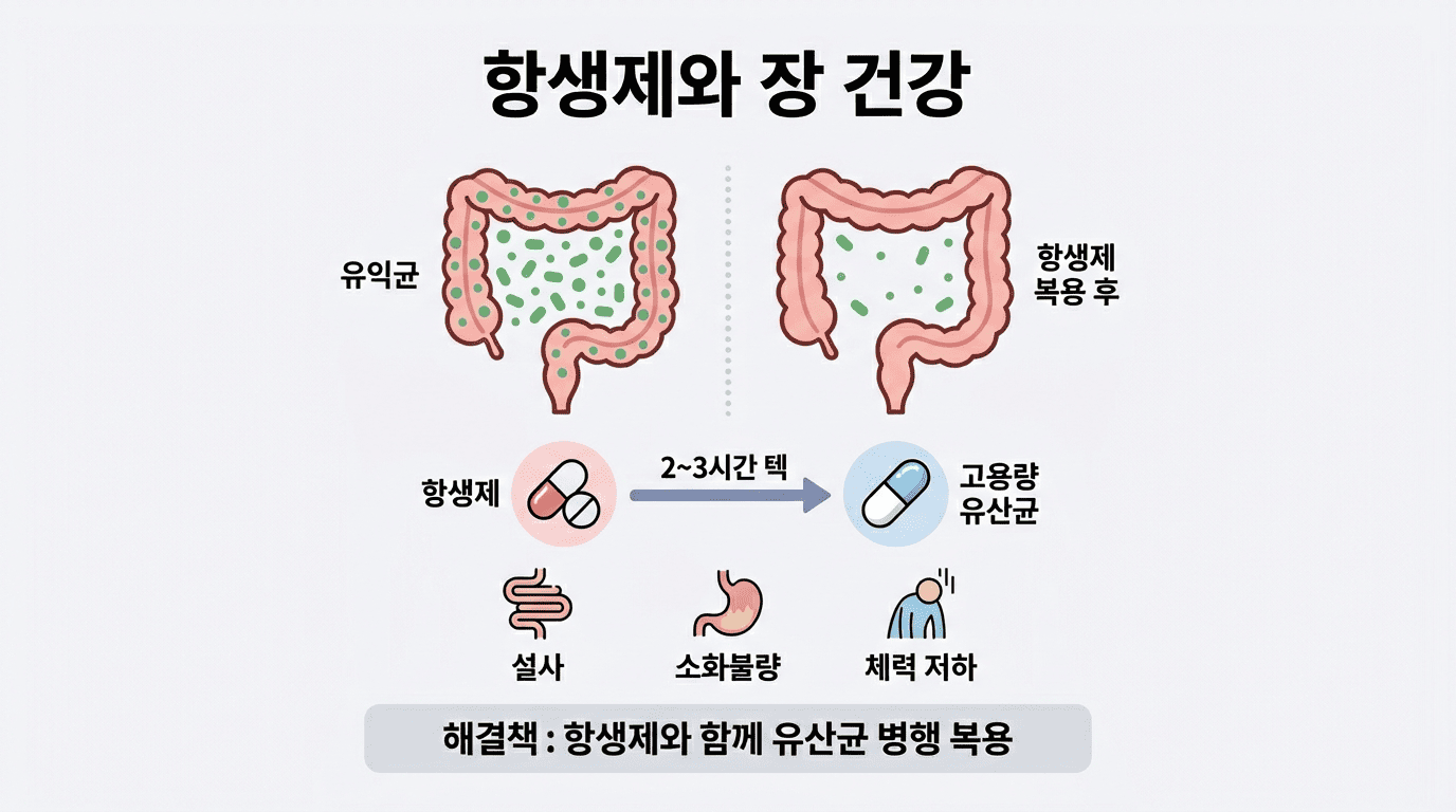 항생제 복용과 장 건강의 관계