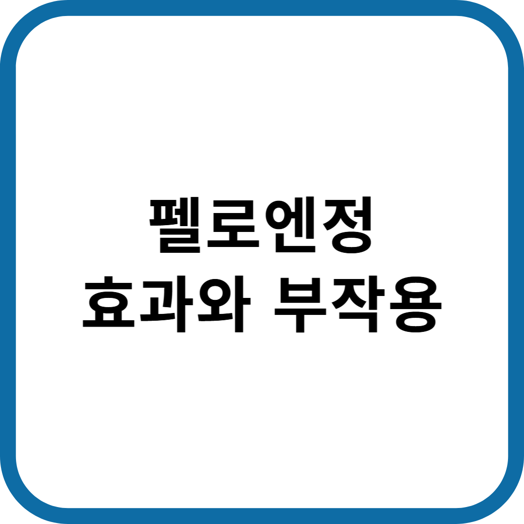 펠로엔정 효과와 부작용