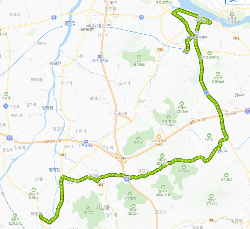 여주-935번-버스-노선-지도