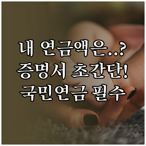 국민연금 증명서 온라인 발급과 예상 ..