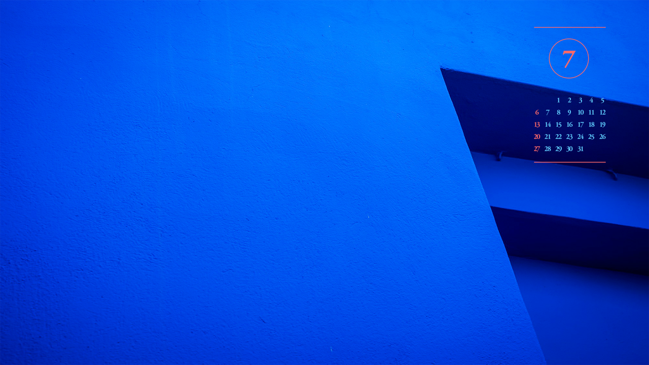 11 파란색 벽 A - 2025년7월 노트북배경화면