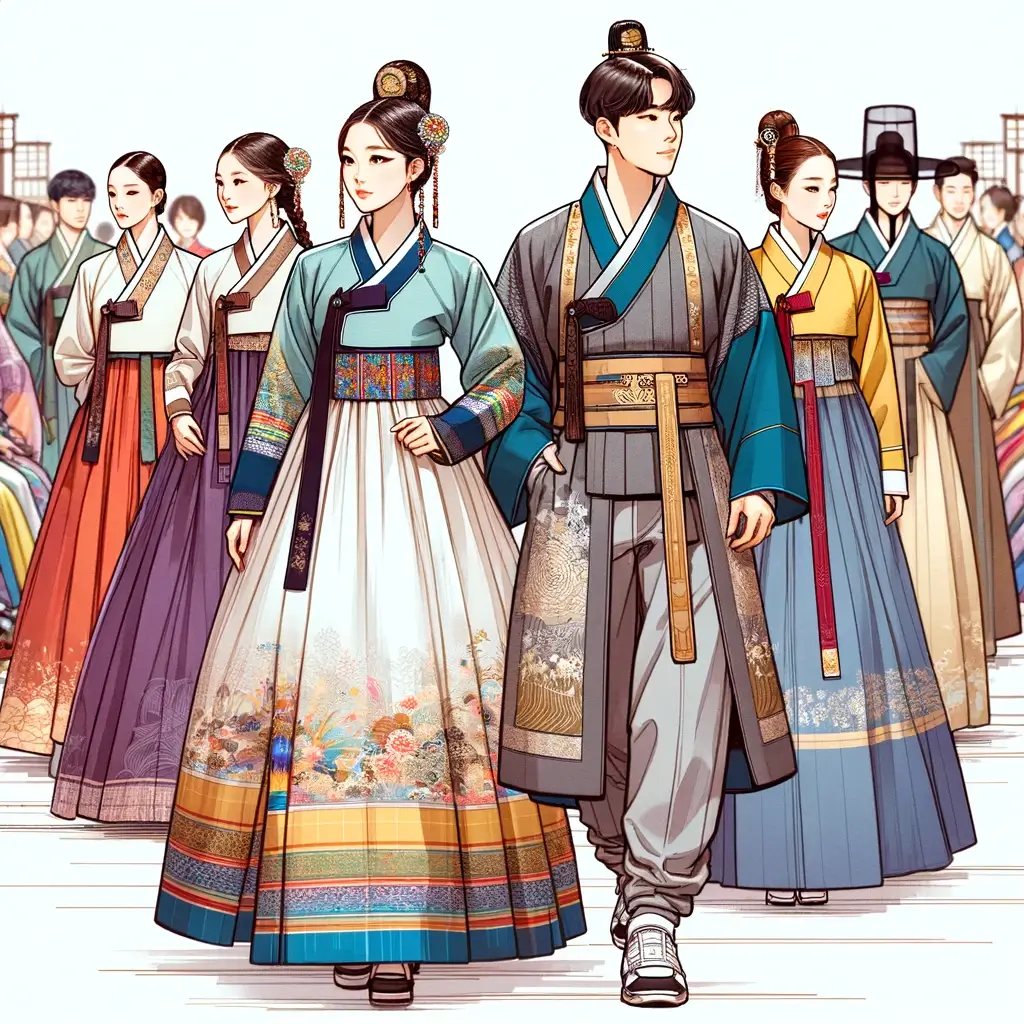 전통적이고 현대적인 한복 디자인