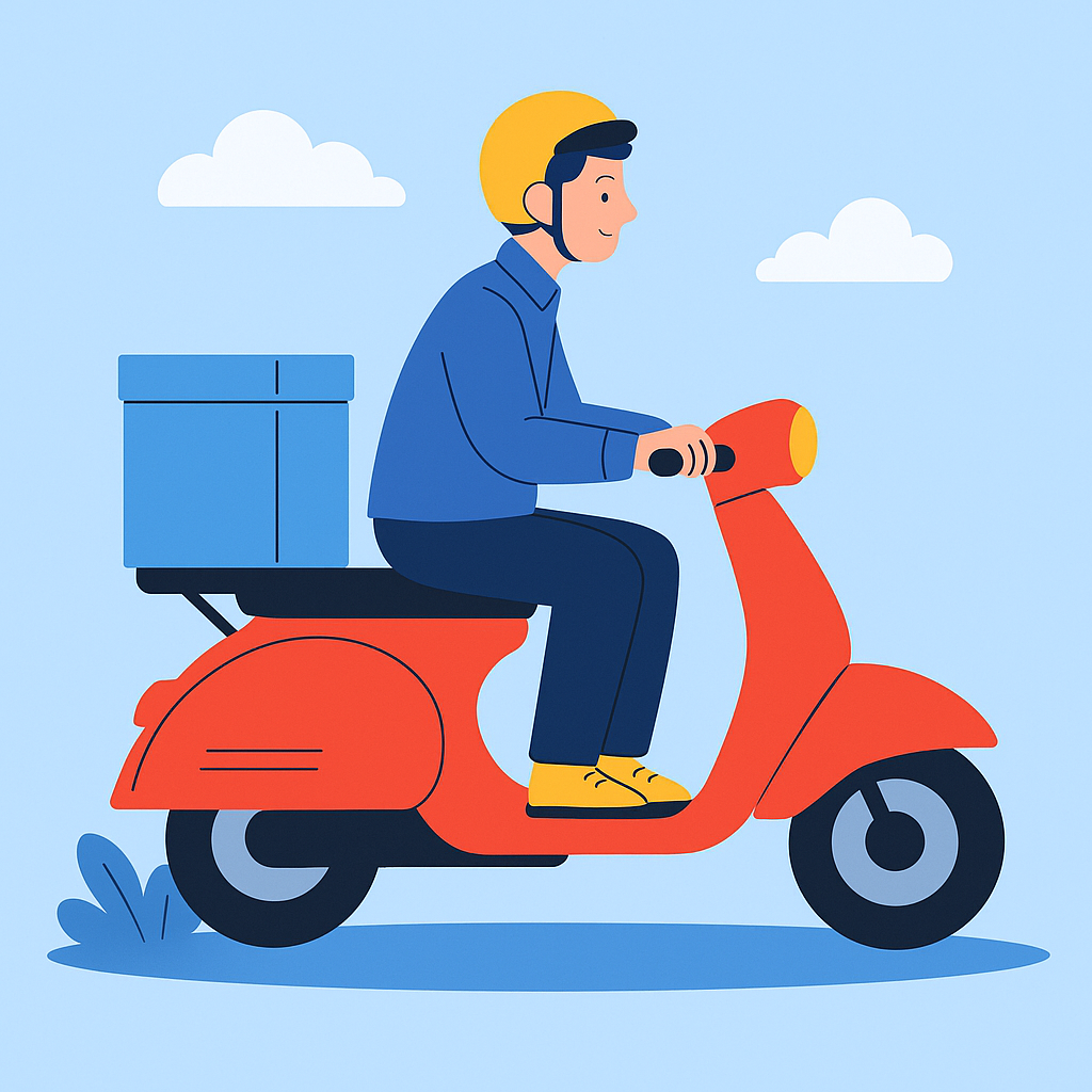 퀵서비스 배달 풍경 이미지