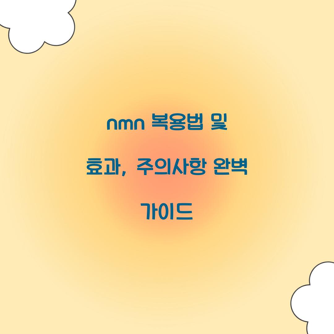 nmn 복용법