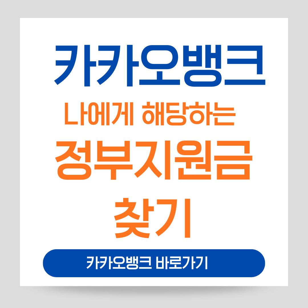 카카오뱅크 정부지원금 찾기: 내 숨은 돈 1분 만에 확인하는 초간단 방법