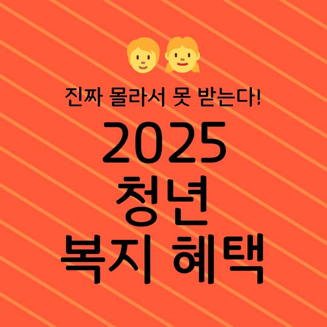 진짜 몰라서 못 받는다! 2025년 청년 복지혜택