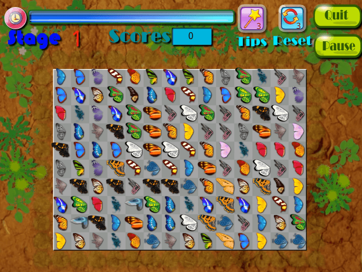 나비-짝맞추기-플래시게임-시작-화면