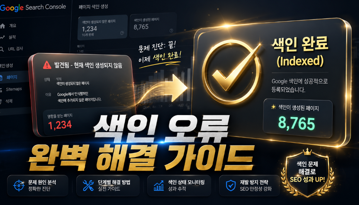 구글 서치콘솔 발견됨 현재 색인 생성되지 않음 해결을 위한 대표 이미지