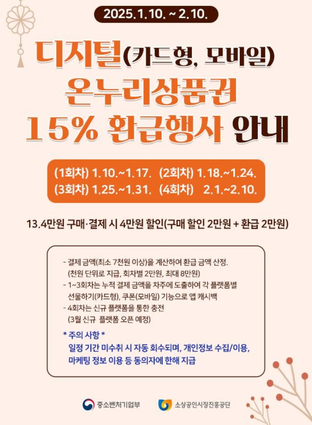 2025년 온누리 상품권 할인 행사 설명 이미지