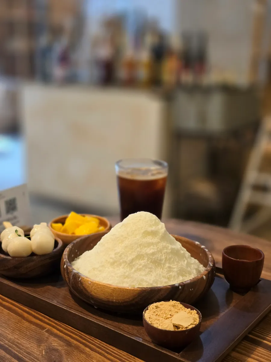 정면에서 찍은 빙수 사진