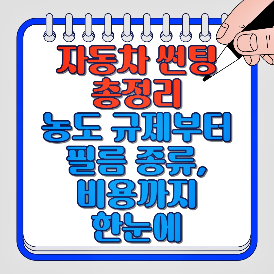자동차 썬팅 총정리 농도 규제부터 필름 종류, 비용까지 한눈에