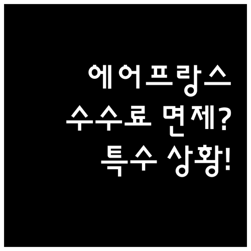에어프랑스 항공권 취소 수수료 특수 ..
