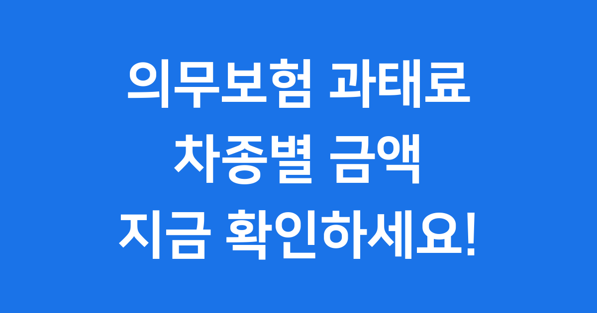 자동차 의무보험 과태료 확인