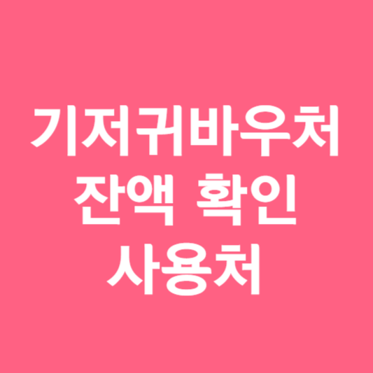 기저귀바우처 잔액