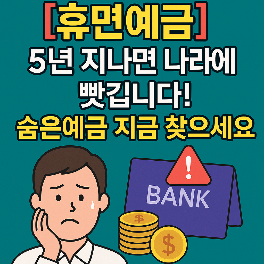 [휴면예금] 5년 지나면 나라에 뺏깁니다! 숨은예금 지금 찾으세요