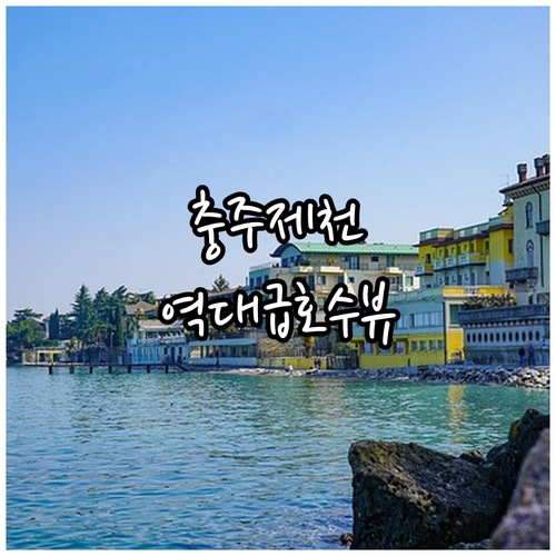 충주 제천 숙소 추천 베스트 5 호수..