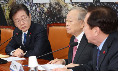 이재명 민주당 대표가 상법 개정과 관련 경제 단체와 긴급 간담회 추진중인 모습 ❘ 출처 - 조선일보