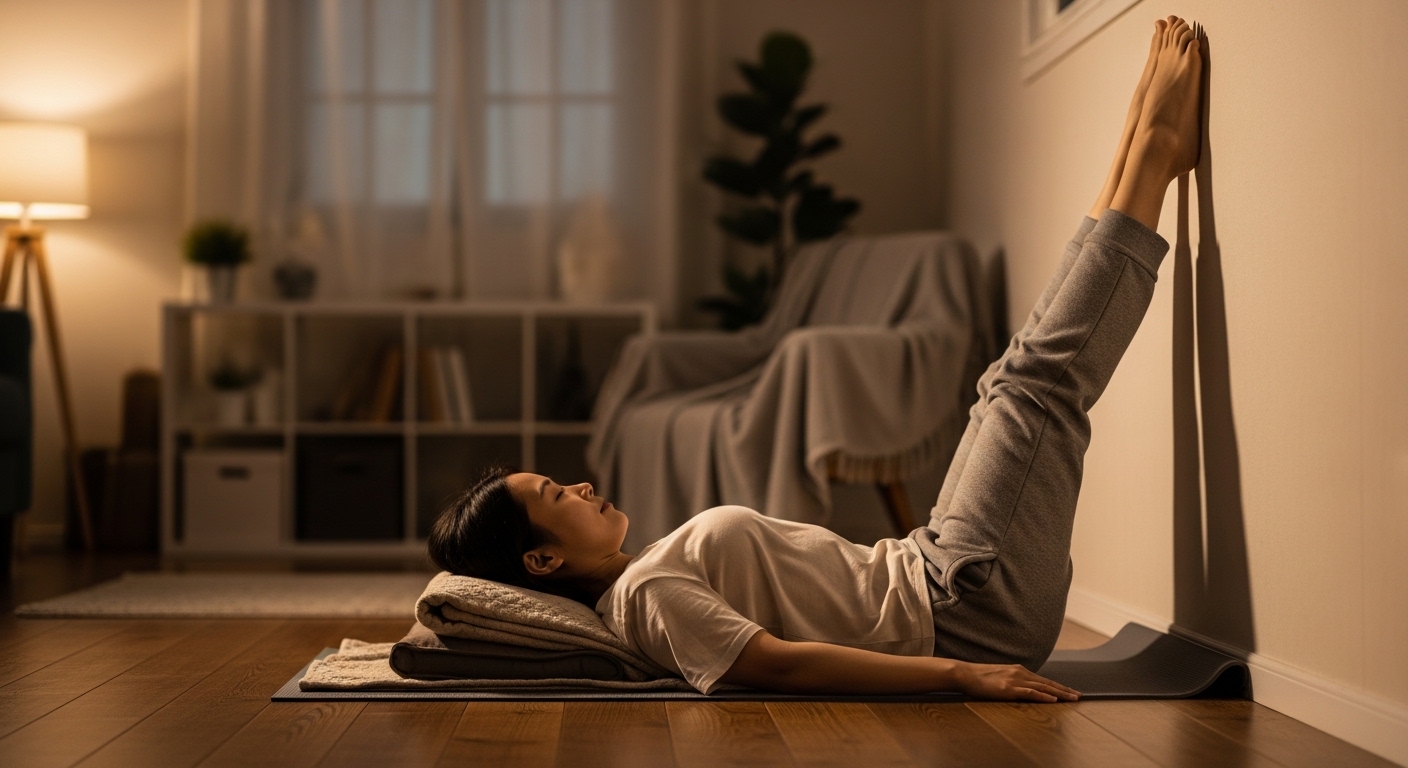 집에서 다리 붓기 빼려고 다리들고 있는 모습