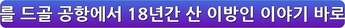 파리 샤를 드골 공항에서 18년간 산 이방인 이야기_1