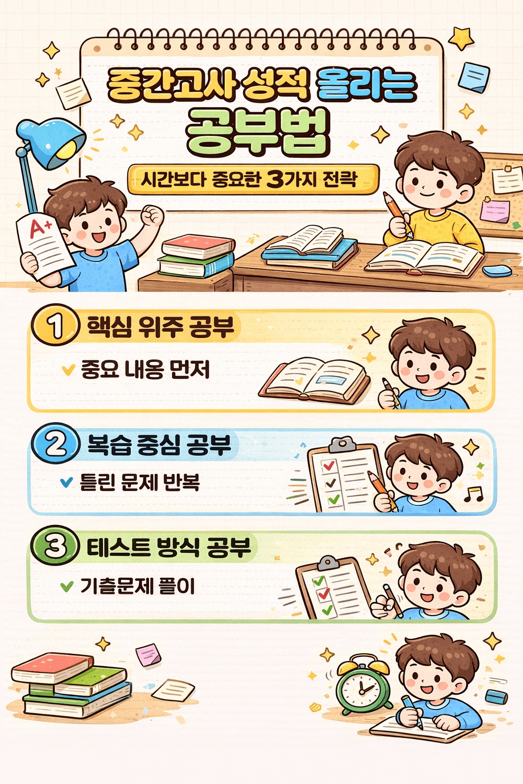 중간고사 성적 올리는 공부법