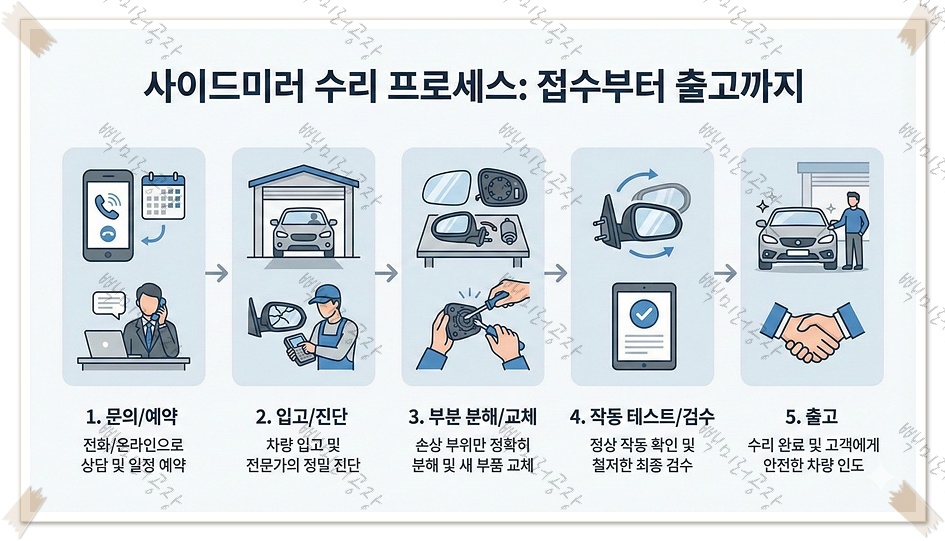 사이드미러 수리 프로세스