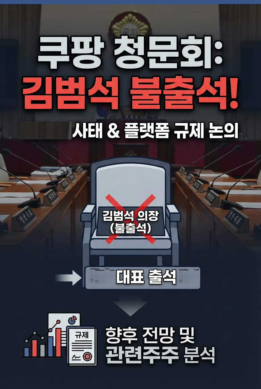쿠팡 김범석 불출석 이유, 청문회 일정, 출석자, 발언 순서 및 시간, 향후 전망 및 관련주