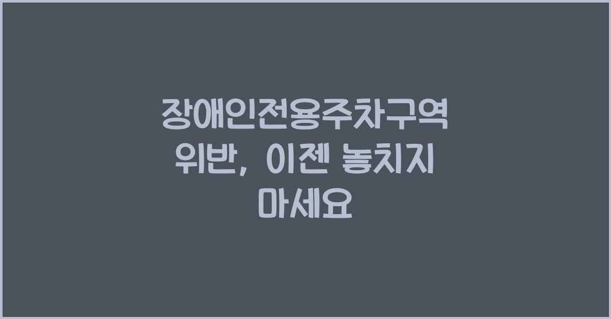 장애인전용주차구역 위반