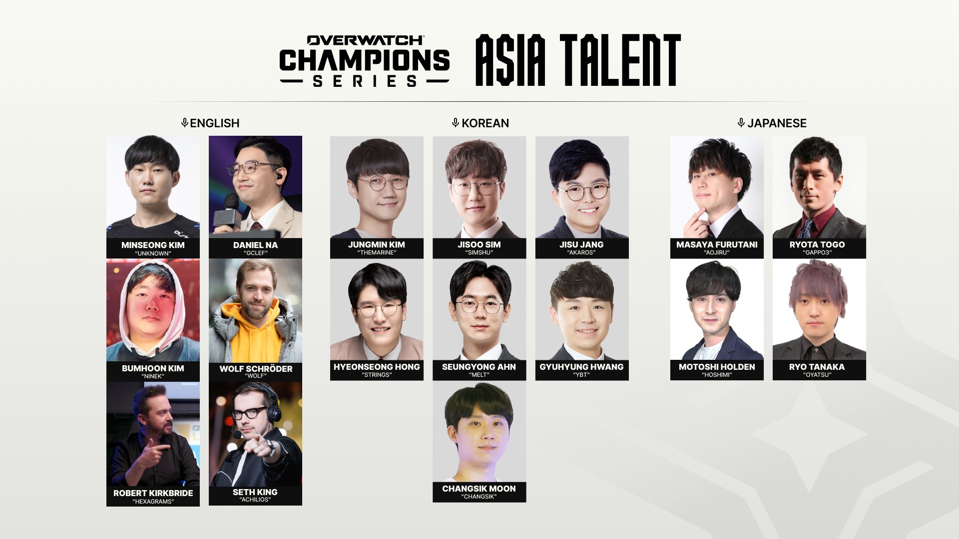 [OWCS 2024] 오버워치 챔피언스 시리즈 종합정보 [방송/드롭스/스케쥴/선수] - undefined - 중계진