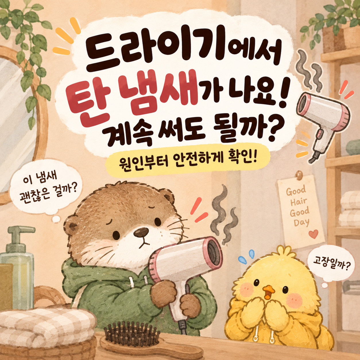 드라이기에서 탄 냄새가 날 때 계속 사용해도 되는지 정리한 글