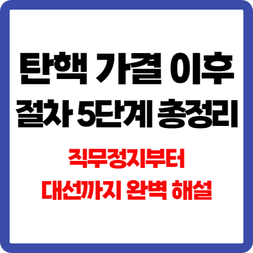 탄핵 가결 이후 절차 5단계 총정리: 직무정지부터 대선까지 완벽 해설