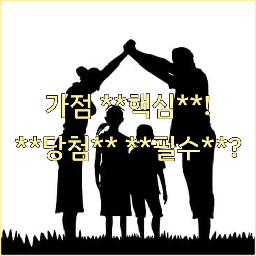 청약 당첨 필수 무주택 부양가족 가점..