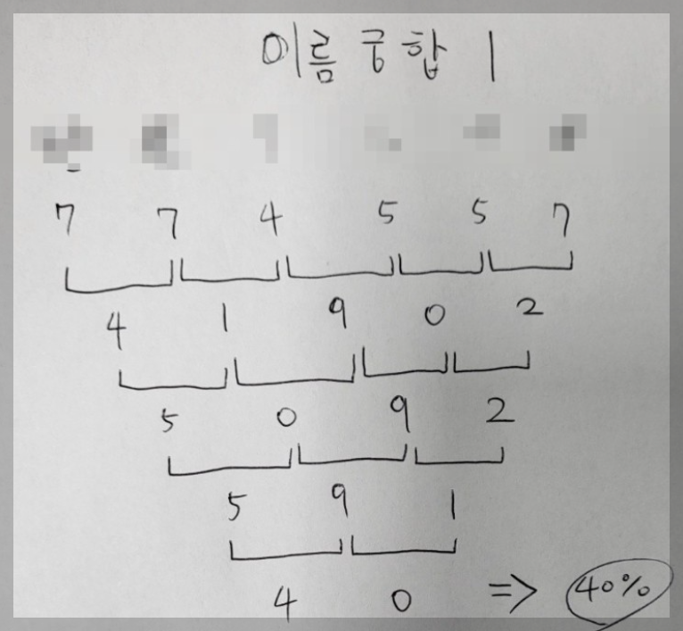 이름 궁합 테스트