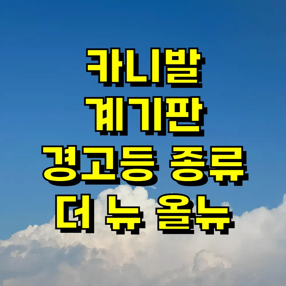카니발 계기판 경고등 종류 더 뉴 올뉴