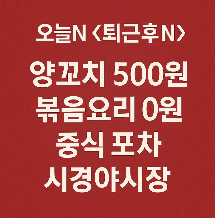 오늘N 퇴근후N 서울 영등포 대림동 가성비 중식 맛집 양꼬치 500원 볶음요리 0원 중식포차 시경야시장