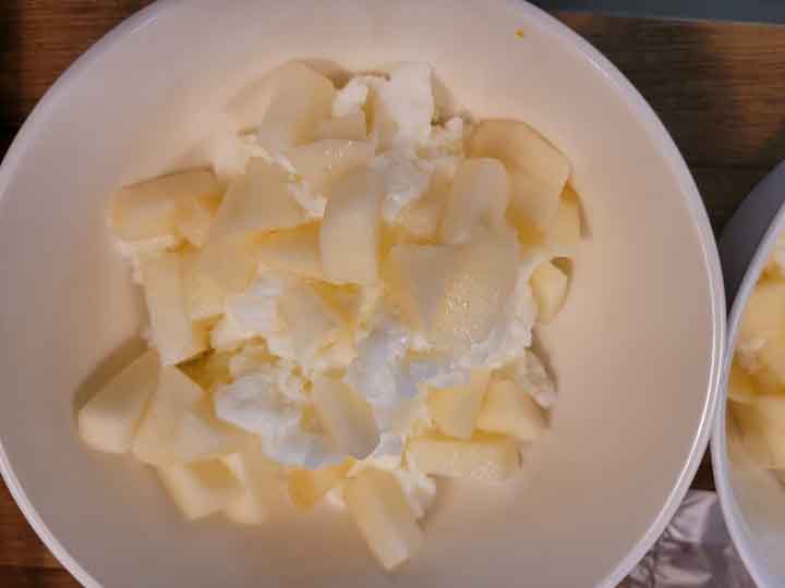 우유 빙수 백도 토핑