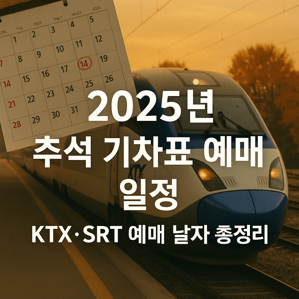 2025년 추석 기차표 예매 일정 총정리 (KTX·SRT 예매 날짜)