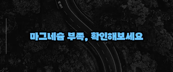 마그네슘 부족현상 7가지 증상 (+체크포인트)