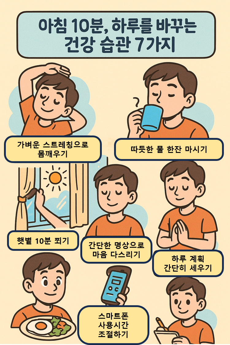 아침 10분, 하루를 바꾸는 건강 습관 7가지