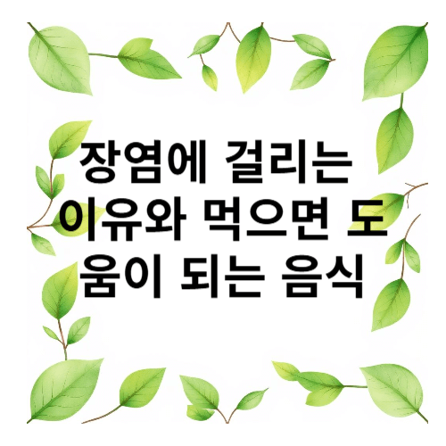 장염에 좋은 음식
