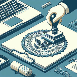 연녹색 배경의 책상에서 두 사람이 협업하듯 문서를 다루는 모습입니다.