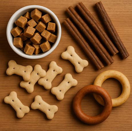 여러가지 종류의 반려견 간식